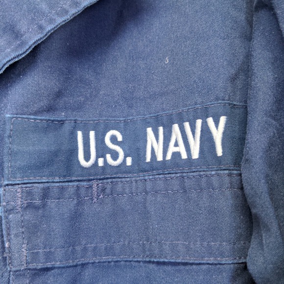 U.S. Navy Men's Utility Coveralls Blue Size 48L Actual 40x30 Embroidered Logo - Picture 12 of 16